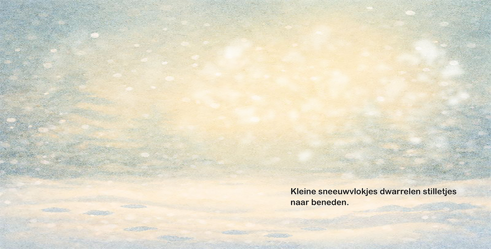 Zachte winterlucht met dwarrelende sneeuwvlokken uit Wiesje en het lichtje