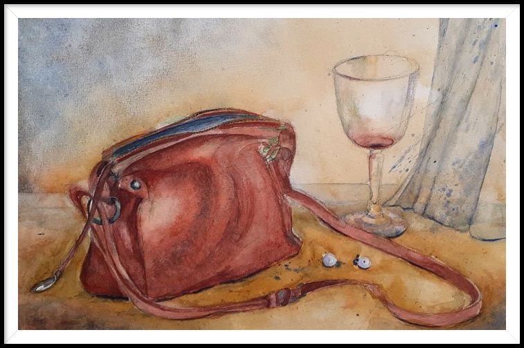 Aquarel: stilleven tas