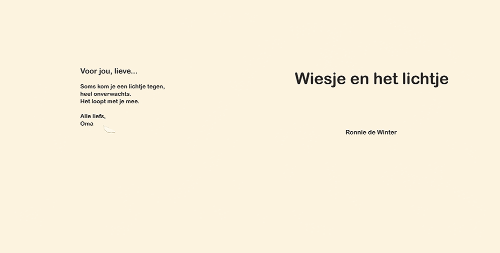 Titelpagina van Wiesje en het lichtje met zachte winterse sfeer en kerstboom