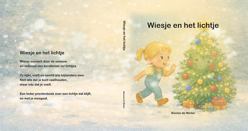 Voor en achterkant van het boekje van Wiesje en het lichtje