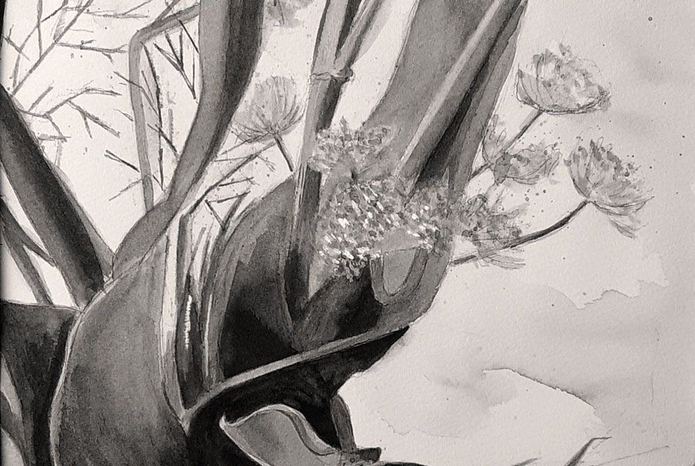 aquarel van bladeren