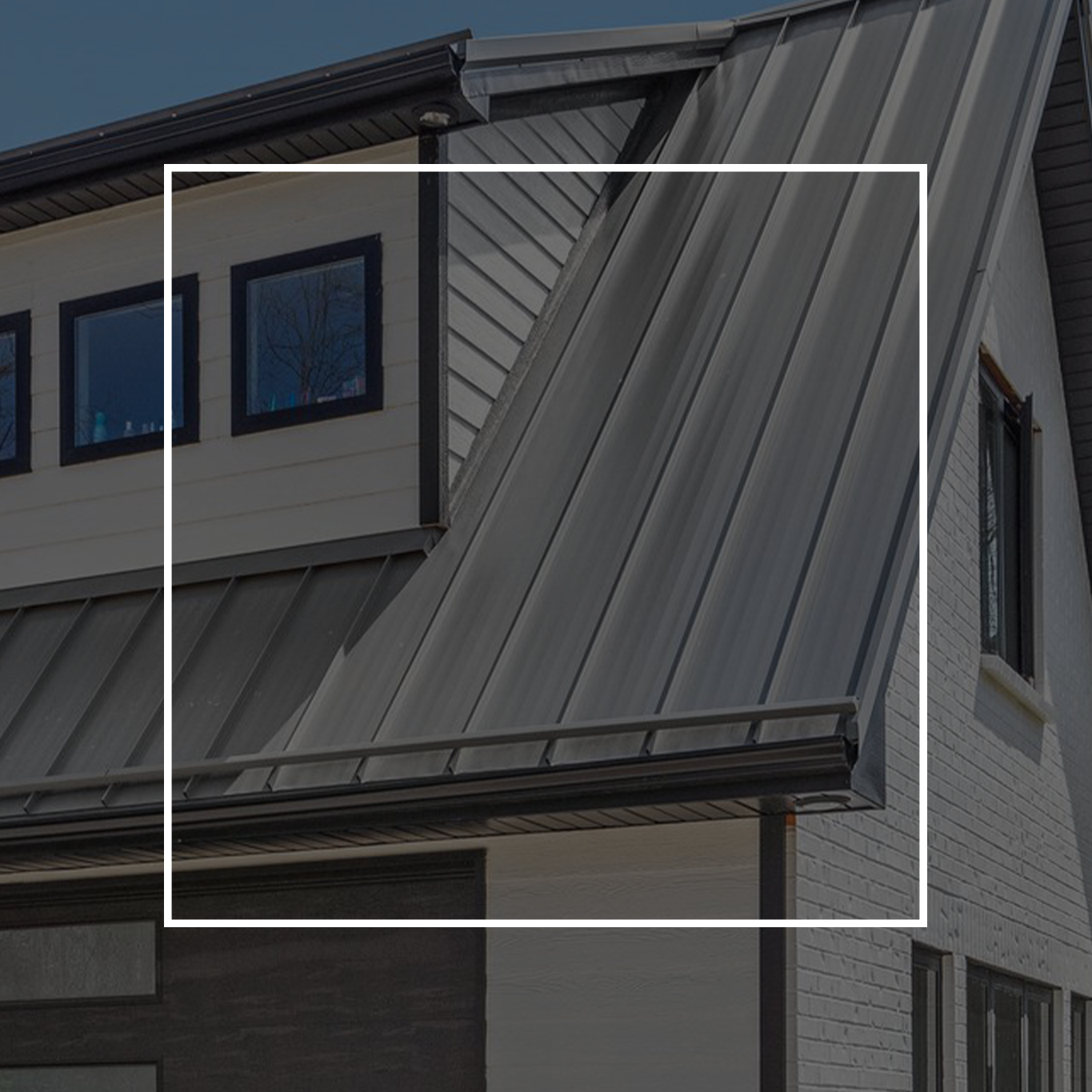 A metal roof with a white square outline overlay.
