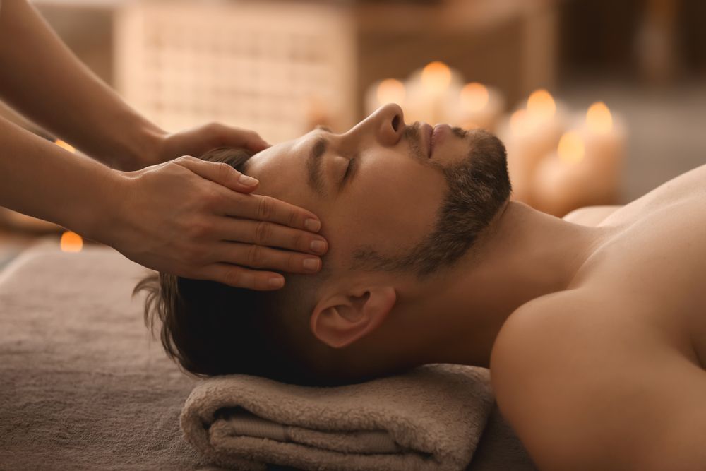 A Man Is Getting A Head Massage At A Spa โ Doubleview Health & Beauty In Elanora, QLD