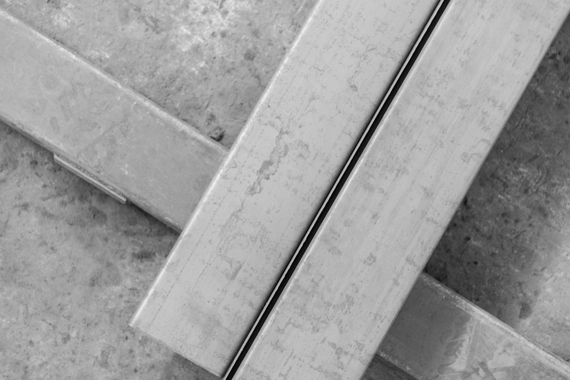 Top view of metal steel posts stacked on top of each other Top view of metal steel posts stacked on top of each other