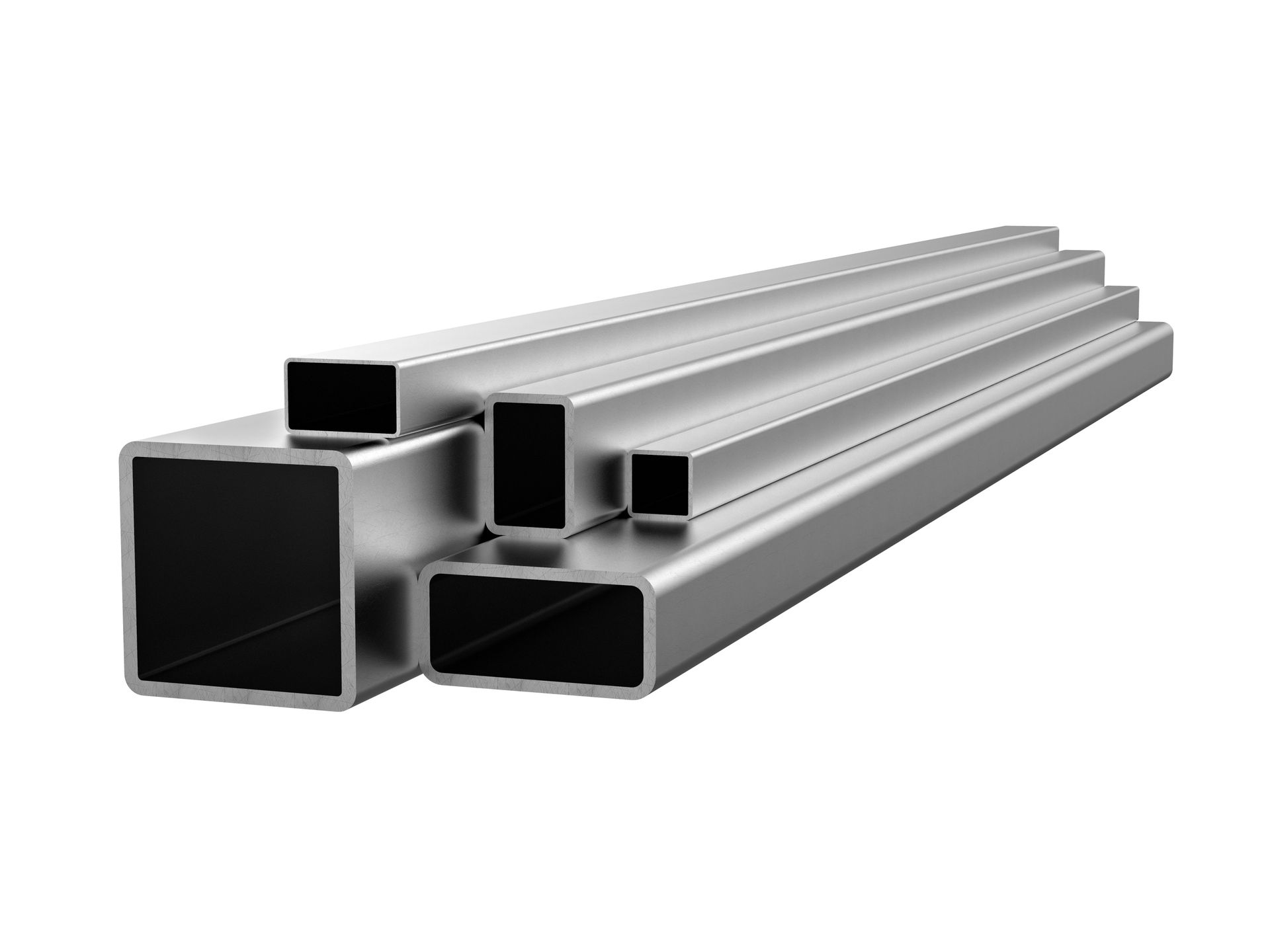 View of a pile of rectangular hollow sections.