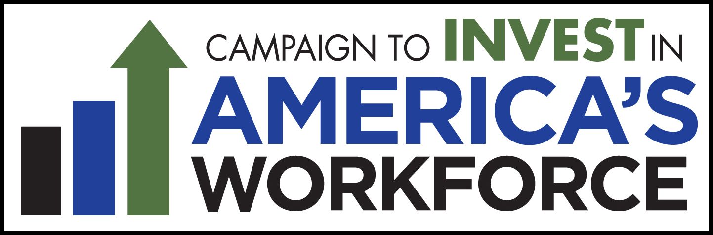 A logo for a campaign to invest in america 's workforce