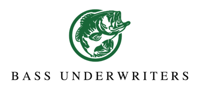 Bass Underwriters logo with green bass fish emblem and black text on white background