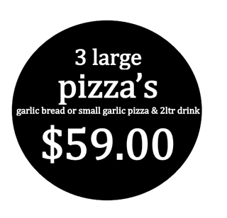 Terra Rossa 2 large pizza and drink $37 2 large pizzas & 1.25 ltr