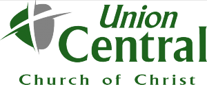 Union Central Church of Christ logo in green and gray text with a cross icon