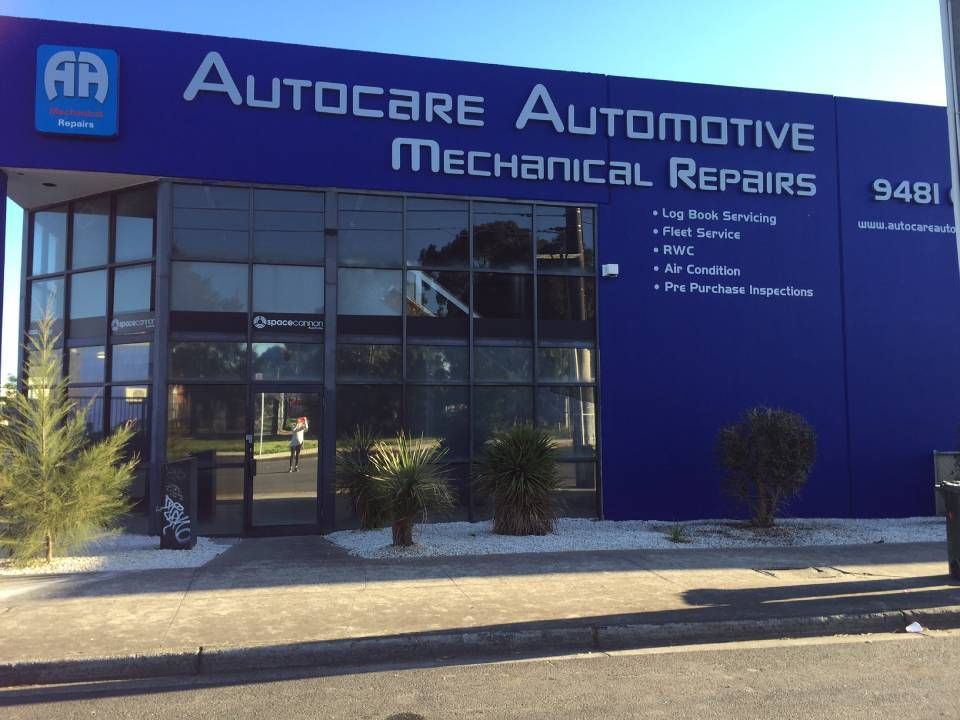Autocare Automotive Mechanical Repairs storefront with blue facade and glass entrance