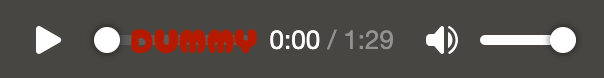 Audioplayer-Steuerung mit Wiedergabetaste, Fortschrittsbalken, verstrichener Zeit und Lautstärkeregler.