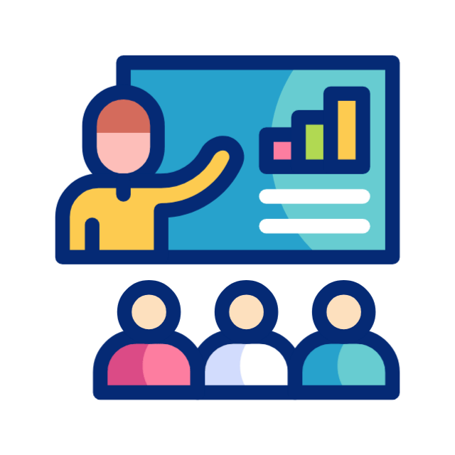 A man is giving a presentation to a group of people.