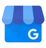 Un icono de Google Business con un toldo azul y la letra g sobre él.