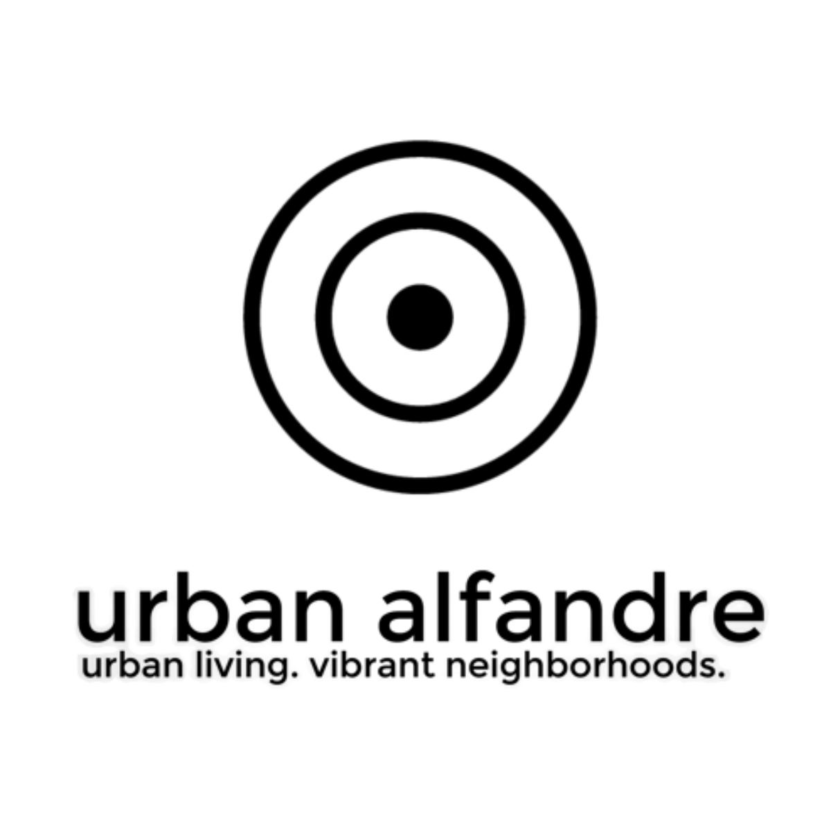 Logo: Concentric circles above text 