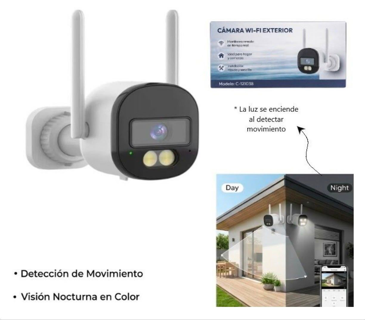 Cámara IP Fija Exterior con Wi-Fi