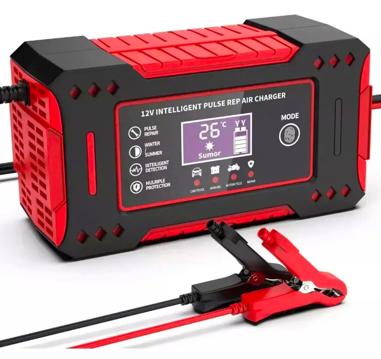 Cargador de Batería Inteligente 12 V para Auto y Moto