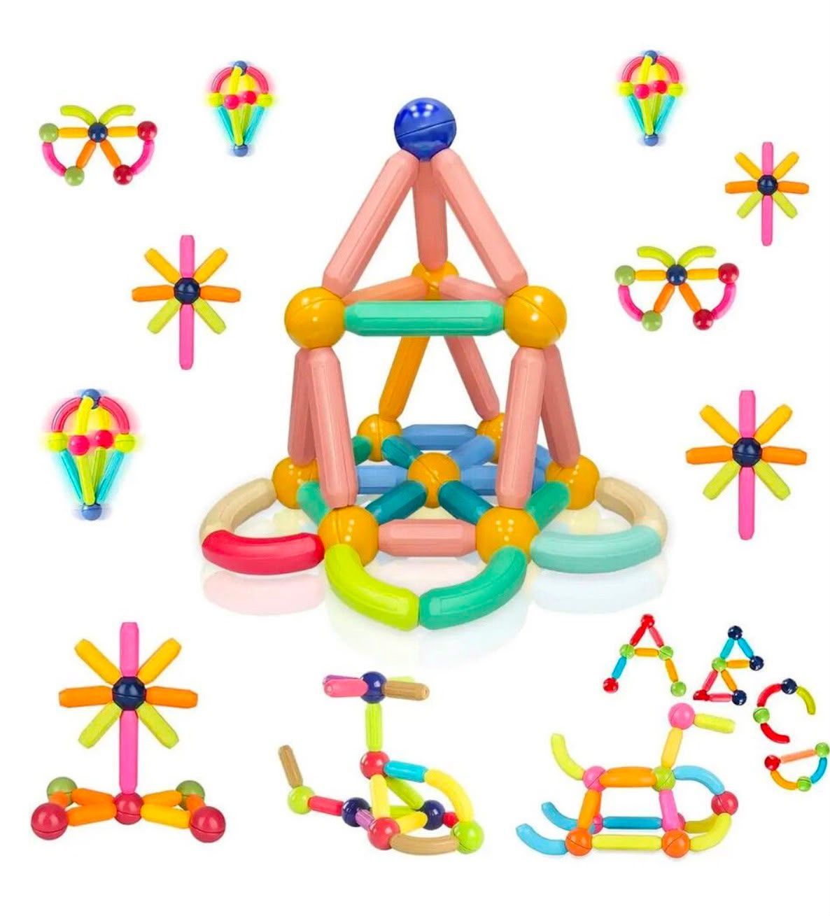 Juego Magnético de Barras y Esferas 42 Piezas
