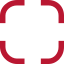 Une croix rouge avec deux flèches pointant dans des directions opposées sur un fond blanc.