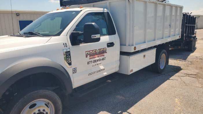Front view of Premier F450 truck and trailer