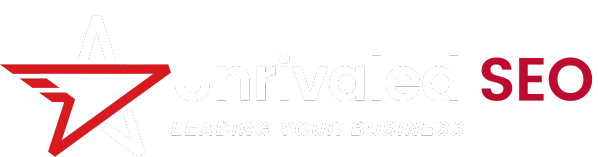A logo for a company called unrivaled seo leading your business