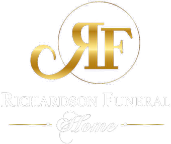 Gold RF logo with Richardson Funeral Home text on a white background