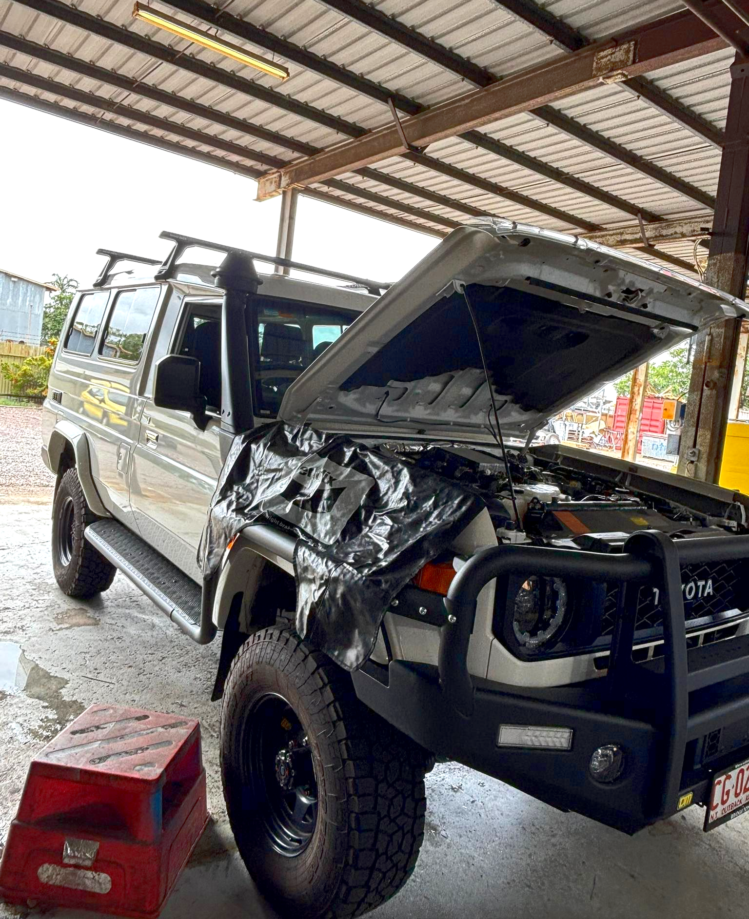Off-Road Vehicle With Hood Open — Jims Auto Care in Berrimah, NT