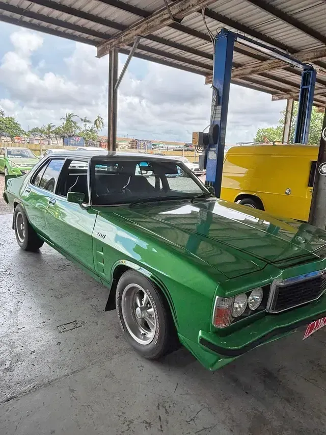 Green Classic Car Parked Inside a Garage — Jims Auto Care in Berrimah, NT