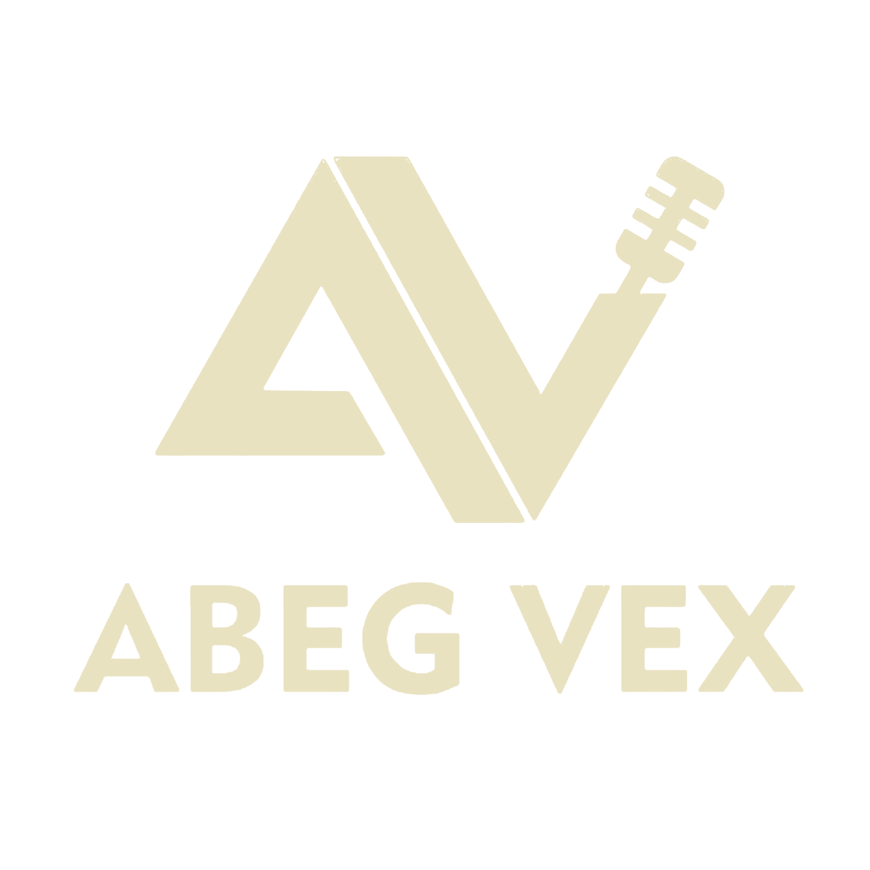 A logo for a company called abeg vex with an a and a guitar.