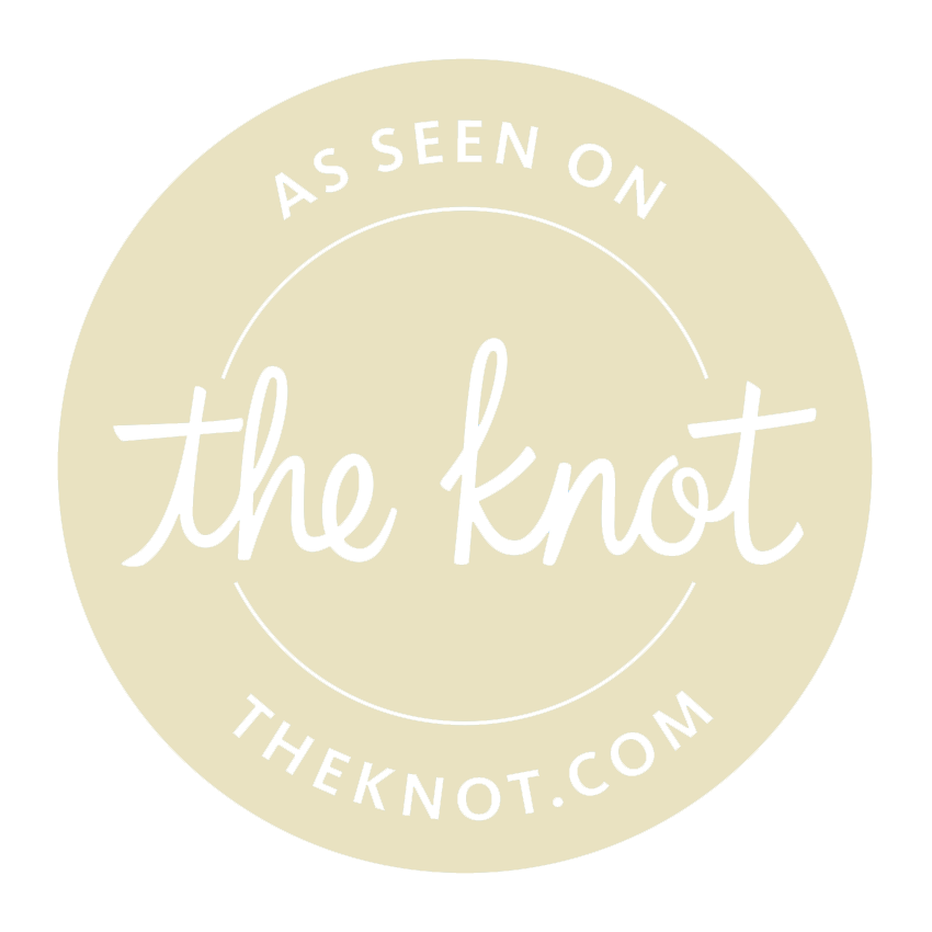 It is a sticker that says `` as seen on the knot ''.