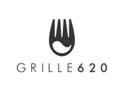 GRILLE620 logo with stylized black fork and text on white background