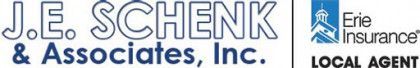 J.E. Schenk & Associates and Erie Insurance local agent logos on a white background