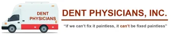 Dent Physicians, Inc. logo on a white van, with red text and a small van graphic.