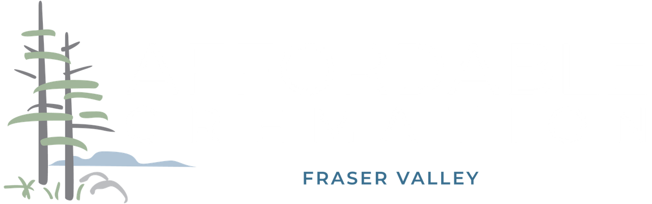 All white text for Affordable Cremation & Burial, with the words 