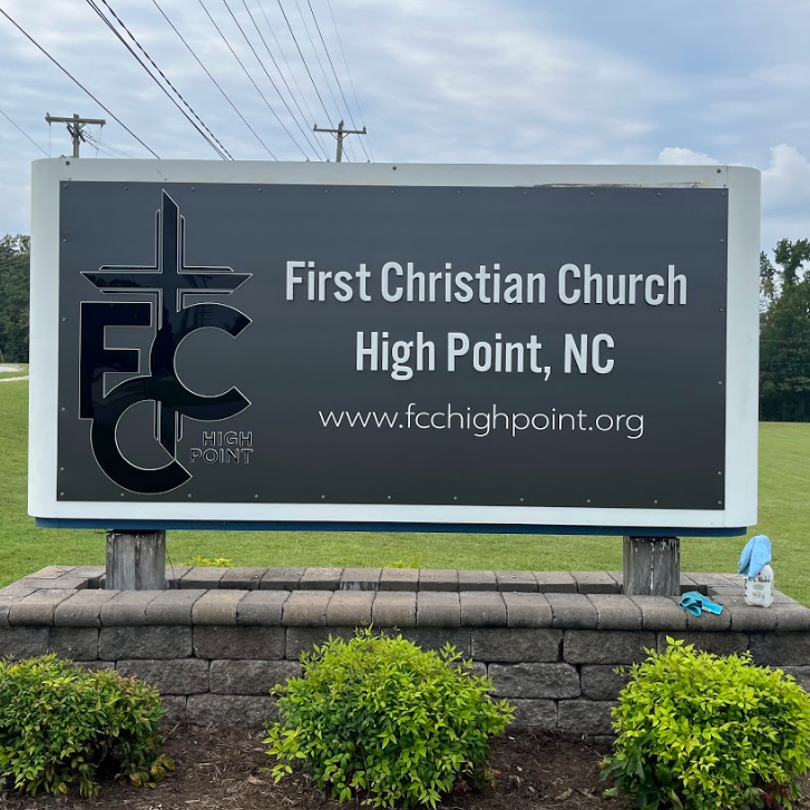 Outdoor signage for church with individual acrylic letters