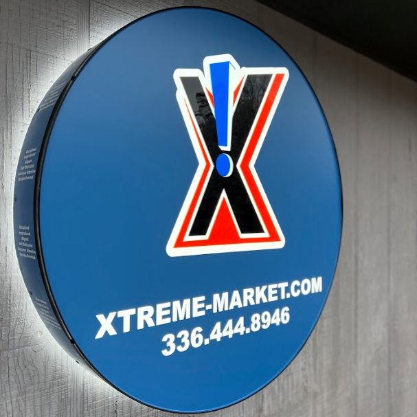 Outdoor lit signage. Materials used were acrylic, metal, and vinyl