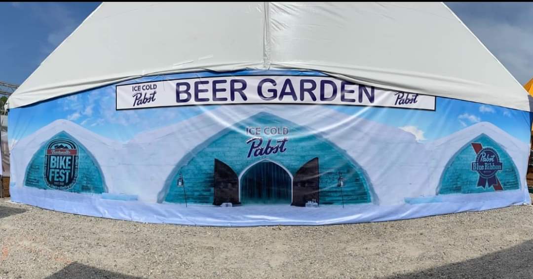 Giant banner for Pabst Blue Ribbon