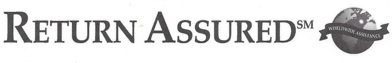 a black and white logo for return assured