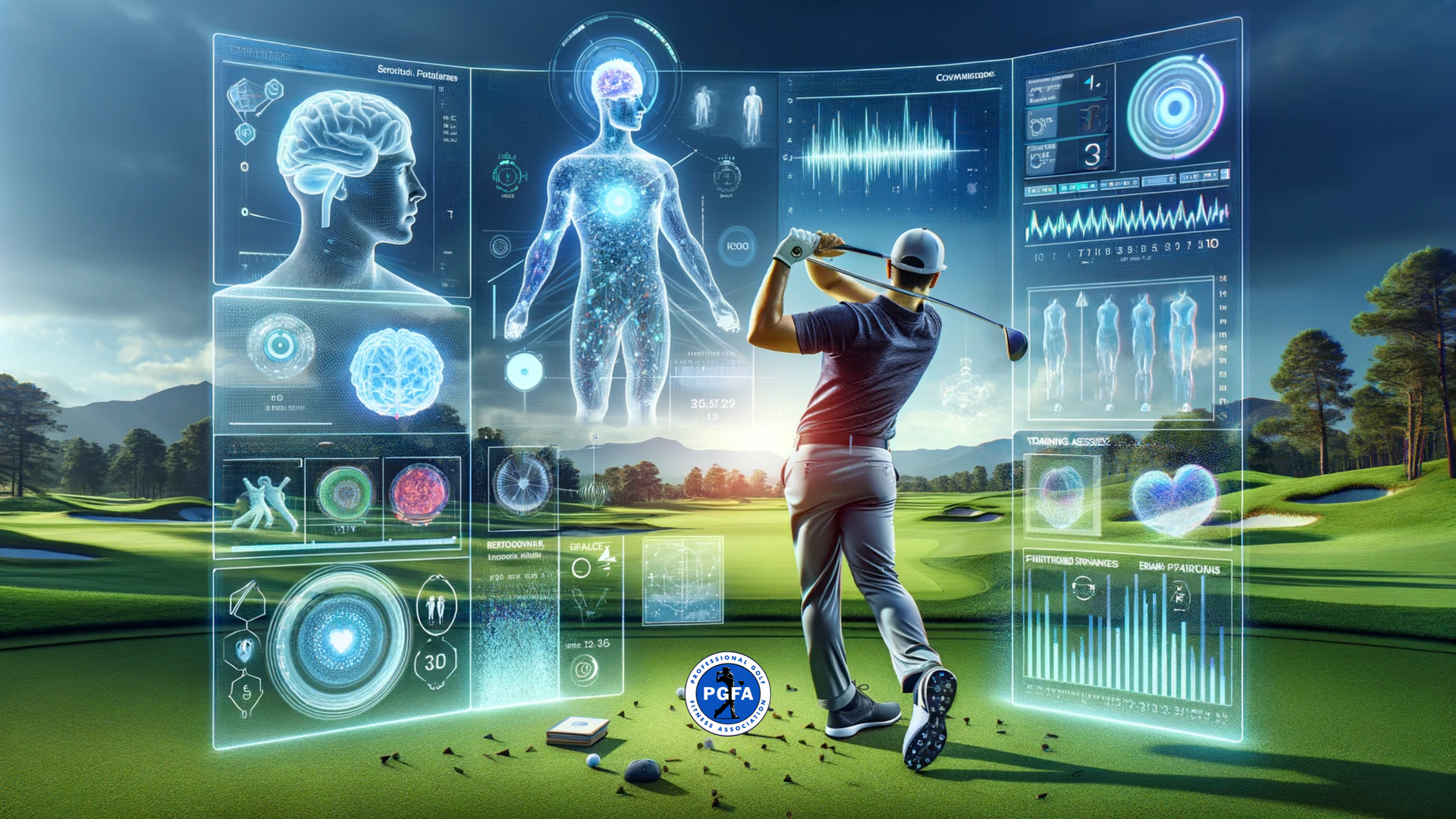 A man is swinging a golf club on a golf course.