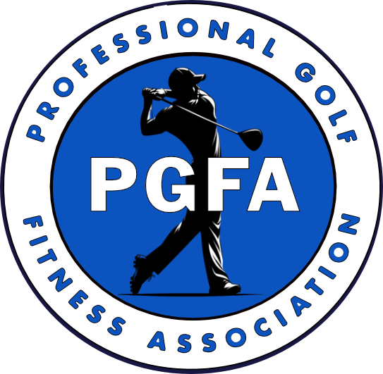 The logo for the professional golf fitness association