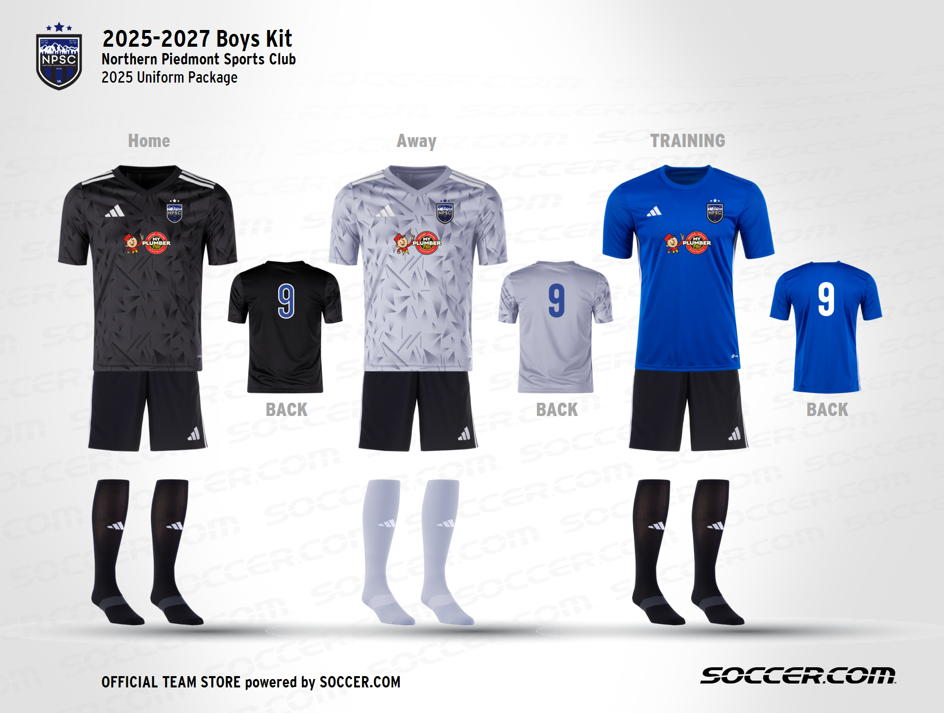 Northern Piedmont Sports Club travel soccer uniforms
