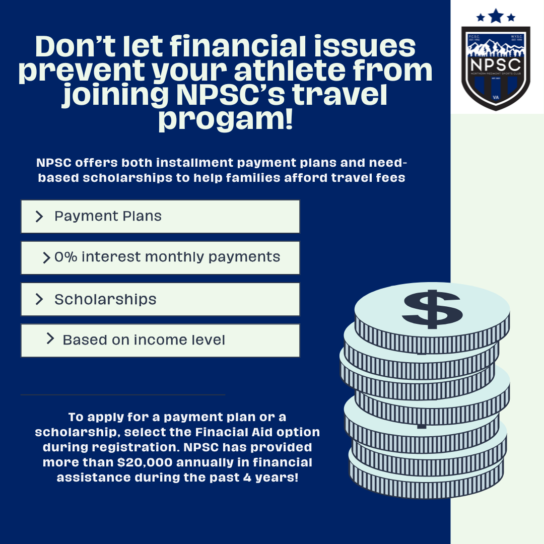 Northern Piedmont Sports Club travel volleyball financial aid