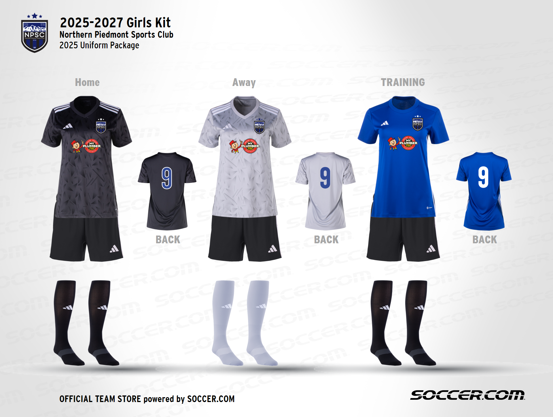 Northern Piedmont Sports Club travel soccer uniforms
