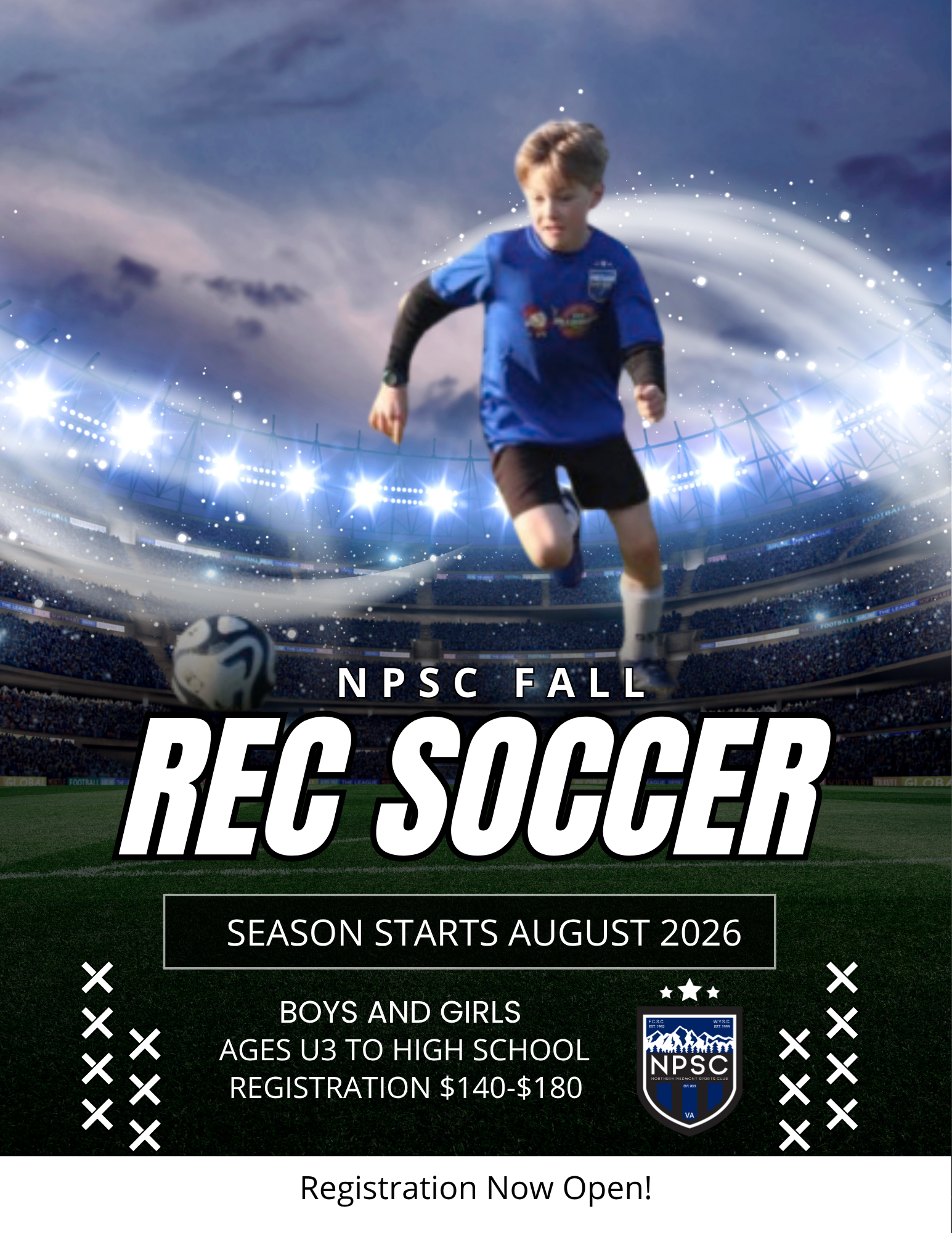 Boy playing soccer for Northern Piedmont Sports Club