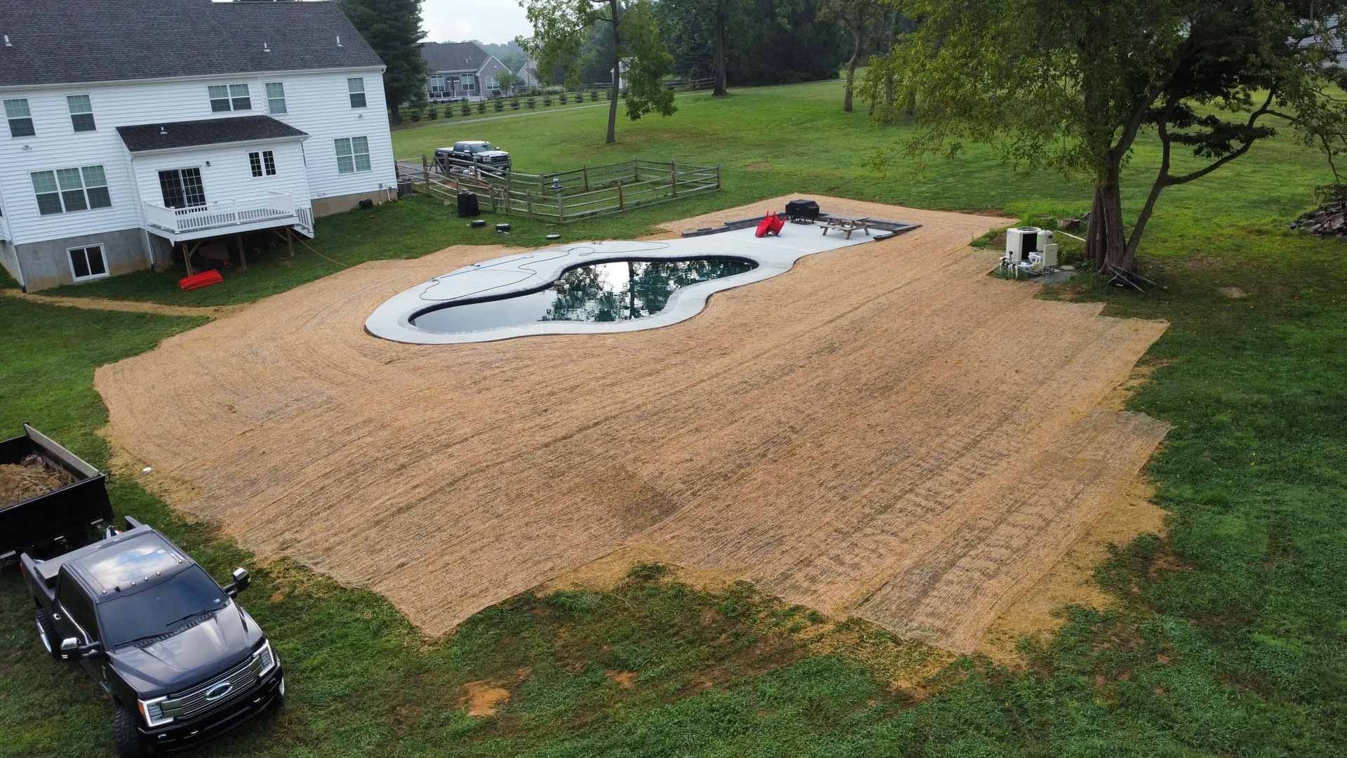 New pool and lawn restoration