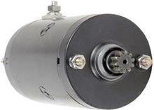 A close up of a black motor on a white background.