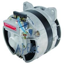 A close up of an alternator on a white background.