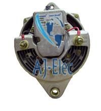 A close up of a alternator on a white background.