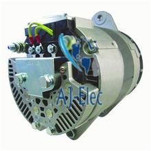 A close up of an alternator on a white background.