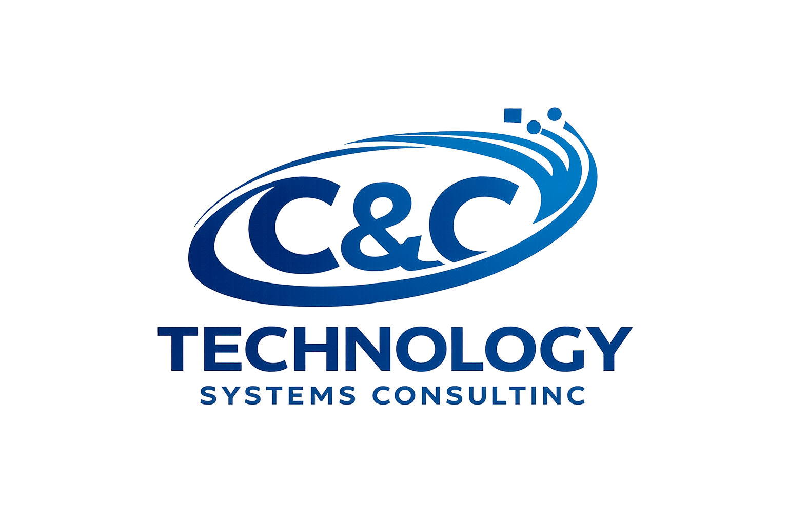 Blue C&C logo featuring stylized letters and an underlining curved graphic.