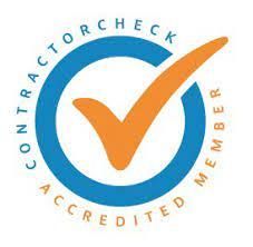 It is a logo for a contractor check accredited member.